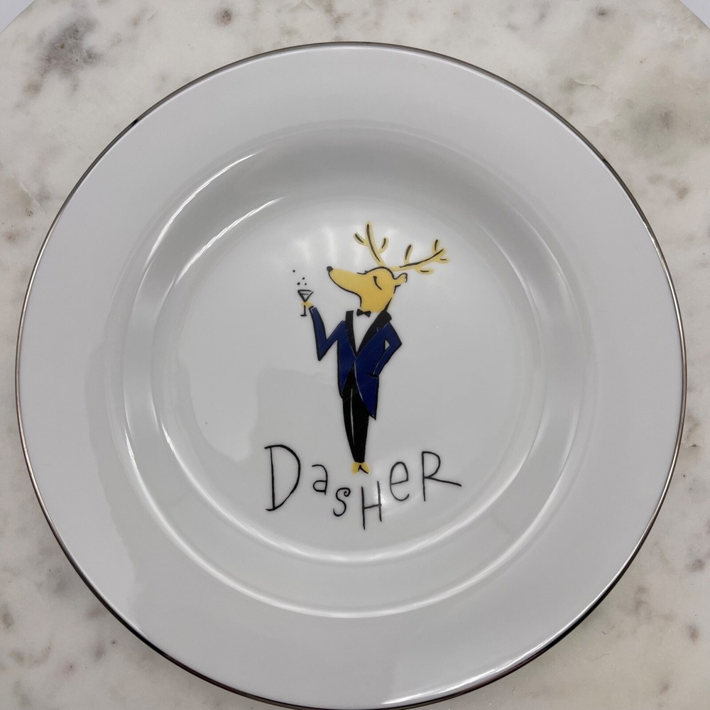 Retired Pottery Barn‎ Reindeer "Dasher" 8 3/8th" Salad Plate